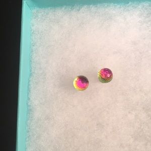 Rainbow/Clear Stud Earrings